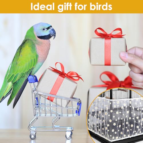 Universal Bird Cage Seed Catcher, Nylon Mesh Stretchy Bird Cage Skirt | Bird Cage Mesh Cover For Round Square Cages, Feather Debris Containment, Airy Soft Cover