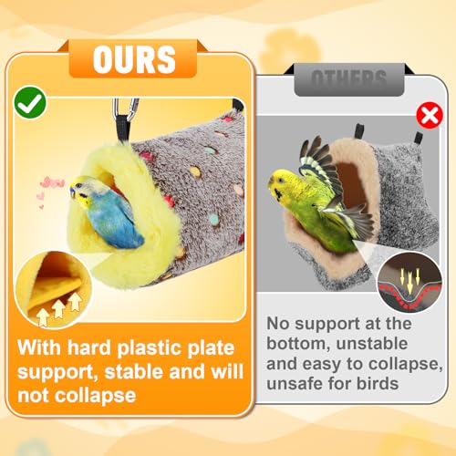 MEWTOGO Small Winter Warm Bird Nest for Cage - Comfortable Birds Bed with Support Plate, Hanging Shed Hideaway Hammock Hut Gift for Budgerigar Canaries Lovebirds - size: Small
