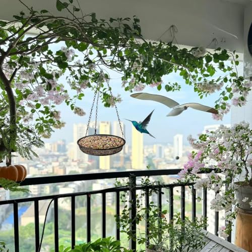 2 Pack Metal Mesh Platform Bird Feeders | Attracts Birds, Hanging for Garden & Yard