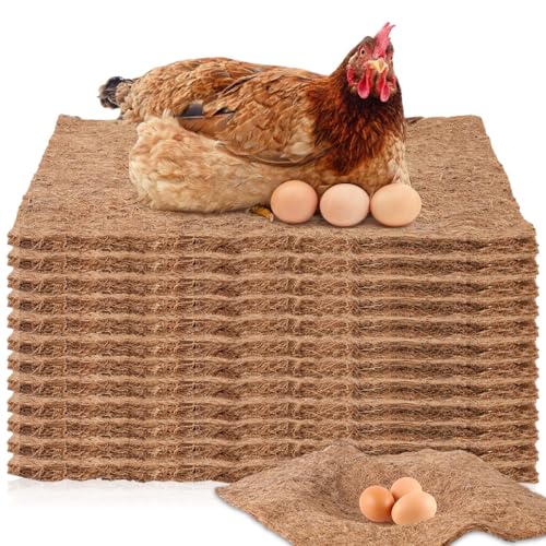 12Pcs Chicken Nest Box Pads Laying Hen Nesting Box Nesting Pads for Chicken Coop Fits Most Nesting Boxes, Chicken Coop Nest Liners - 11.8x11.8 (Brown 12) - color: brown 12