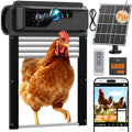 Automatic Chicken Coop Door with Timer and Remote Control, WiFi 1080P Camera Smart Roll-Up Auto Poultry Door, 7W Solar Powered, App Control, Anti-Pinch Safety, Predator Alarm