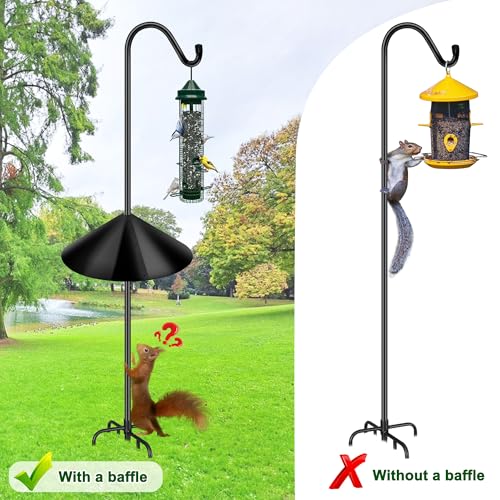 PP Squirrel Proof Baffle, Pole Mount Squirrel Guard Stopper for Outdoors Bird Feeder Pole - (Black, 16inch,1 Pack) - size: 16IN-1Set