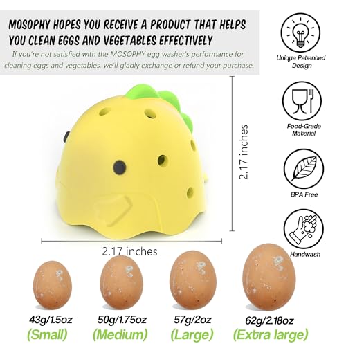 Silicone Egg Washer - Cute Dinosaur Egg Cleaner for Fresh Eggs, Fruits & Veggies, Ideal for Homesteaders, Backyard Chickens & Egg Collectors