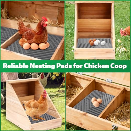Chicken Nesting Pads for Chicken Coop, Washable Laying Pads for Nesting Box, Reusable Hen Nesting Box Pads for Coop Bedding, Soft Silicone Material, Easy to Clean, 12" x 12", Grey, 4 Pack - color: Grey-4 Pack