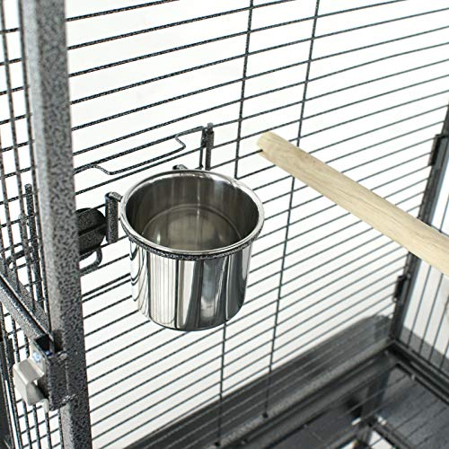 68 inch Iron Bird Cage, Play Top Parrot Cage with Rolling Stand for Parrot Cockatiels Parakeet Cage Macaw Finch Cockatoo Perch Pet House, Black - size: 68 inch