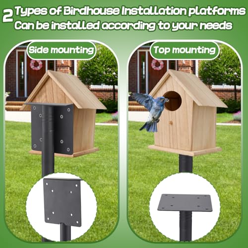 Bird Feeder Pole for Outdoors - 82in Tall Adjustable Heavy Duty Bird House Feeding Station with 5-Prong Anchor for Outside Garden Wild Bluebirds Watching - style: 82in