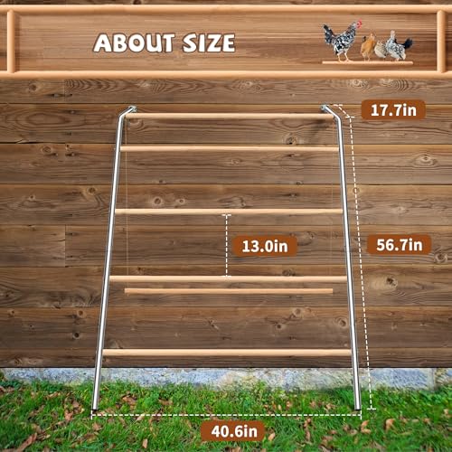 Large Chicken Roosting Bars with Swing (74.4"), Sturdy Metal Chicken Perch for Coop, Heavy Duty Jungle Gym Ladder for Hens, Entertainment Accessories & Toys for Backyard Poultry, Easy to Clean - size: 74.4in x 40.6in