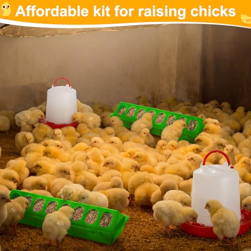 Funnymoom 12 Pack Chicken Feeder and Waterer Set Bird Small Poultry Feeder Flip Top Bird Small Poultry Feeding for Pigeon Chick Drinker Duckling Quail Feeding Dispenser(Green,8 Holes) - color: Green, style: 8 Holes