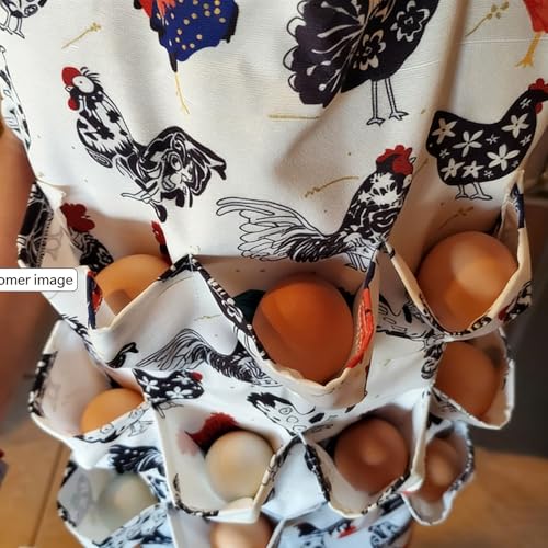 11 Pocket Egg Collecting Apron with 7 Pocket Egg Gathering Basket,chicken egg apron for collecting eggs Poultry Egg Collection Set