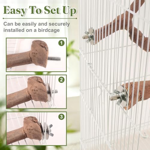 3PCS Natural Grapevine Bird Perch Set for Cage, Parakeet Cage Accessories