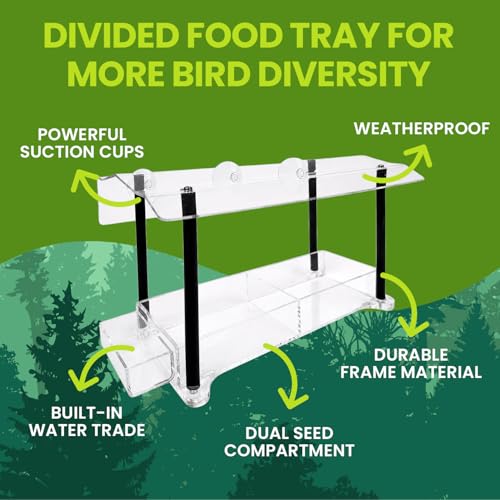 Window Bird Feeder with Strong Suction Cups, Clear Acrylic Window Mounted Bird Feeder, Weather-Resistant, Durable, Squirrel-Resistant, Column Style - size: Column