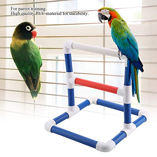 Training Stand Pet Bird Table Perch Stands PVC Bird Standing Bird Shower Bath Stand Rack Standing Gym Training Grinding Toy Playstand Holder(PVC) - color: PVC