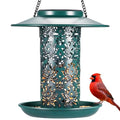 SWEETFULL Solar Bird Feeders for Outside Metal Outdoor Hanging,Wild feeders as Gift Ideas Lovers Garden Yard Patio Cardinals (Chew-Proof,Heavy Duty Weather Resistance 2LBs) - size: 7.5"x 7.5"