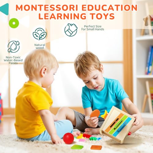 5-in-1 Wooden Activity Cube, Magnetic Bird Feeding Toy | Fine Motor Skills, Hand-Eye Coordination & Early Learning