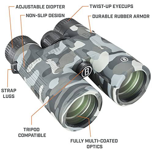 Bushnell Blackout Camo 10x42 IPX7 Waterproof Binoculars with Fully-Multi Coated Lenses and Durable Rubber Armor, Binoculars for Hunting, Boating Birdwatching - size: 10x42 Waterproof