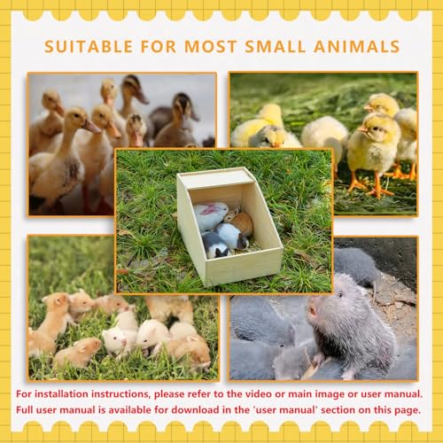 Rabbit Nesting Box, 18"x13"x12", Wood | 5" Entry Height, Fully Detachable Lid, For Breeding, Nursing & Nesting, For Rabbits, Chickens, Guinea Pigs, Chinchillas - size: 18"x13"x12"