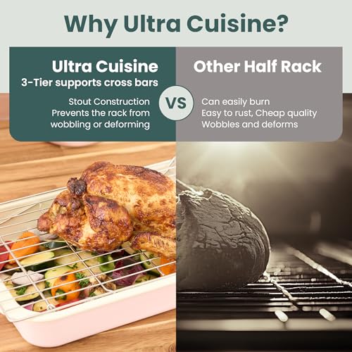 Durable 3 Tiers Stackable, 16" x 10" Cooling Rack for Baking | Professional Grade, Premium 100% Stainless Steel, Baking Rack & Wire Cooling Mesh, Dishwasher Safe, Oven Safe - size: 10" x 16" 3-Pack