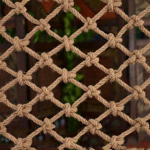 Safety Anti-Fall Fence Net for Children Pet Cat,Cargo Net,Playground Climbing Children Net Woven Rope Truck Trailer Netting Swing Treehouse Hammock Rope (Jute, 1Mx2M(3.3FTx6.5FT)) - size: 1Mx2M(3.3FTx6.5FT)