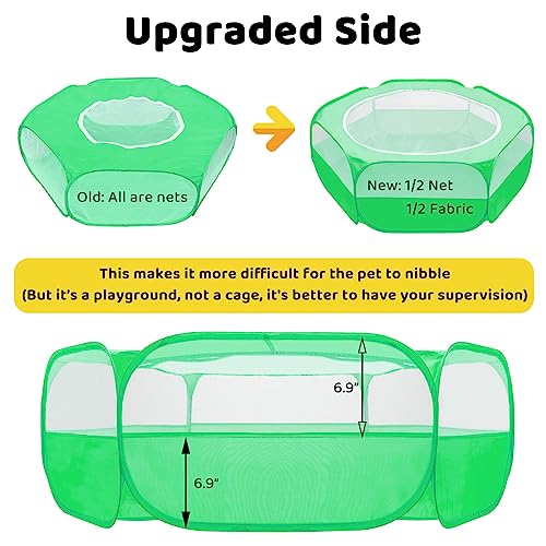 Amakunft Small Animal Pop-Up Playpen with Mesh Cover, 47'' x 23.6'' x 15'' Chicken Brooder Box, Play Pen Indoor Outdoor for Guinea Pigs, Bunny, Rabbits, Kittens - color: Green