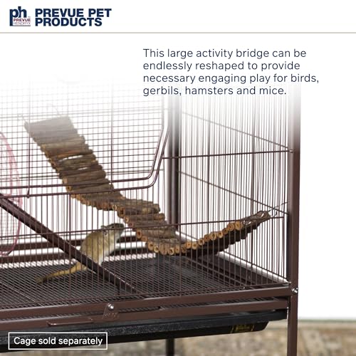 Prevue Pet Products Natural Large Wonder Walk Bird & Small Animal Ladder | Wooden Cage Accessories for Climbing, Exercise, Hanging Activity Bridge for Birds, Hamsters, Gerbils & Mice - size: Large