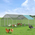 Vipbear Large Metal Chicken Coop Run with Immersed Wire Mesh, Chicken Coop for 8 Chickens Heavy Duty Chicken Run in for Yard with Waterproof Cover and Secure Lock,236'' L x 118''W x 77''H - size: 6M(237''X 77''X118'')