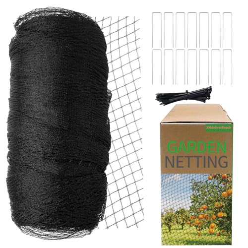 Garden Netting,7.5ft x 65ft Black Bird Netting Heavy Duty,Rabbit,Squirrels,Anti Birds,Larger Bees,Deer,Chicken,Cardinals，Animal Fencing for Fruit Tree & Vegetable Garden - size: 7.5ft x 65ft