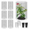 18 Pcs 24'' x 12'' Large Wire Plant Protector from Animals, 6 Pack Metal Plant Cage Chicken Wire Cloche with Ground Stakes and Nylon Tie to Keep Animals Out, Garden Protection Bunny Barricade - size: 6 Pack 24'' x 12''