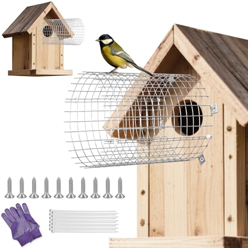Bluebird House Protector Guards, 2 Sets Stainless Steel Birdhouse Predator Guard for Keeping Out Predators and Their Babies Safe, Easy to Install