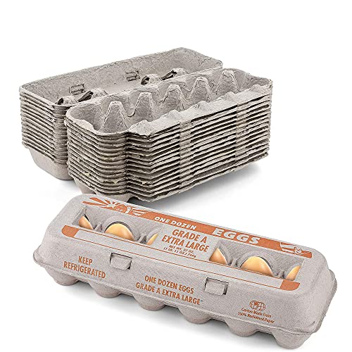MT Products Printed Natural Pulp Egg Cartons Holds Up to Twelve Eggs - 1 Dozen Extra Large - Strong Sturdy Material Perfect For Storing Extra Eggs (15 Cartons) - Made in The USA - size: Extra Large