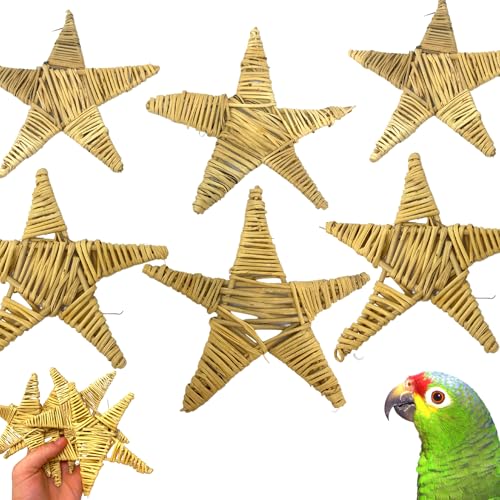 1282 6 Vine Star Large Bird Parrot Toy Part Craft Parrot cage Toys Cages Natural Chewy - color: Natural