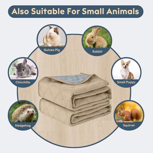 FunFurry Washable Pee Pads for Dogs - 2 Pack Reusable Puppy Pads，Waterproof Training Pads，Guinea Pig Cage Liner, Puppy Pee Pads with Non-Slip Backing (Cream, 36" X 48" - 2 Pack) - color: Cream, size: 36" X 48" - 2 Pack