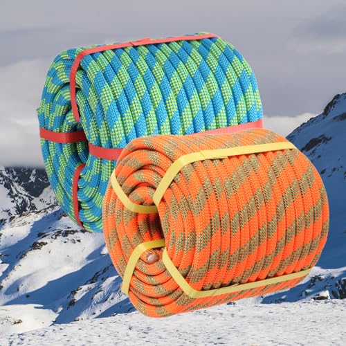 1/2 inch x 100ft Arborist Tree Climbing Rope – 48 Strand Polyester Static Bull Rope, 9000lb Breaking Strength – Heavy Duty Utility Line for Swing Pulling, Outdoor, Marine Use – ASTM F2116 Certified - size: 1/2IN x 100FT, style: Orange
