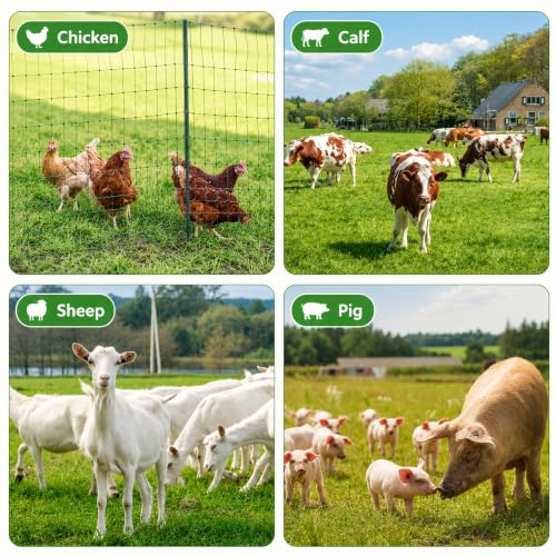 Electric Fence Netting, 164'L x 35.4" H Electric Fence Kit for Livestock, Goat, Dog, Hogs, Double Spiked Portable Electric Poultry Farm Fence, Electric Mesh Fence - size: 164'L x 35.4" H