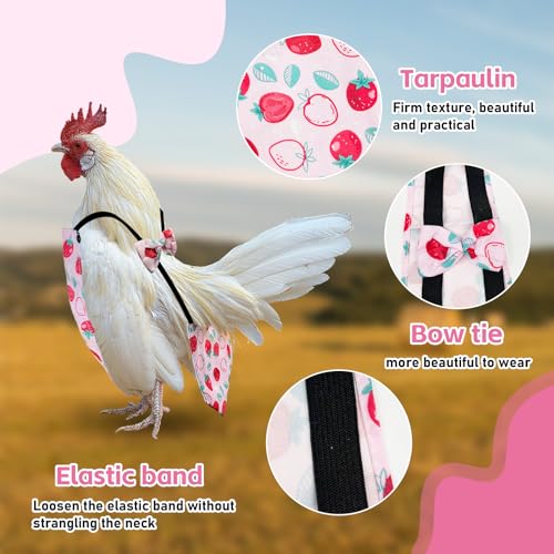 3 Pieces Chicken Diapers for Hens Pet Duck Diapers Reusable Chicken Diapers Chicken Clothes Accessories with Bow Tie for Poultry (L) - size: L