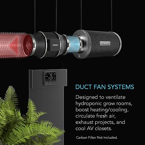 AC Infinity CLOUDLINE PRO T4, Quiet 4” Inline Duct Fan | With Temperature & Humidity VPD Controller, WiFi App Control - Ventilation Exhaust Fan for Heating Cooling, Grow Tents - color: Pro Smart Controller for T4, size: 4-Inch