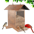 Large Bird Feeder, Extra Large 8 Lbs Capacity with 2-Side Feeding, Weatherproof Wasteproof Hanging Metal Bird Feeders for Outdoor, Easy to Clean & Refill