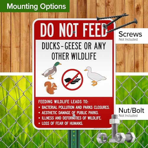 Do Not Feed Ducks Geese Or Any Other Wildlife Sign Sign, 18x24 Inches, 3M EGP Reflective .080 Aluminum, Fade Resistant, Made in USA by My Sign Center - size: 18x24 Reflective Aluminum