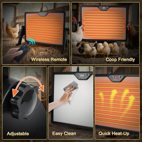Smart 180W Chicken Coop Heater with Remote Control – Low Energy Consumption, Dual-Mode Heating for Winter Poultry & Small Pets