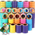 Skyygemm 180 Pcs 1.85 Inch Bagels Bird Toys for Parrots Cardboard Bird for Chewing Shredding Foraging Play Foot Wooden Parrot Toys for Medium and Large Macaws Cockatoos