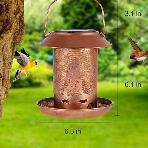 2 Pack Bird Feeders for Outdoors Bigfoot Garden Decor Gifts for Women Mom Grandma Solar Lanterns Outdoor Waterproof Metal Solar Decoration OutsideLED Lanterns for Yard, Patio, Lawn, Pathway | Garden Decor Solar Lanterns Outdoor Waterproof Metal Solar Deco
