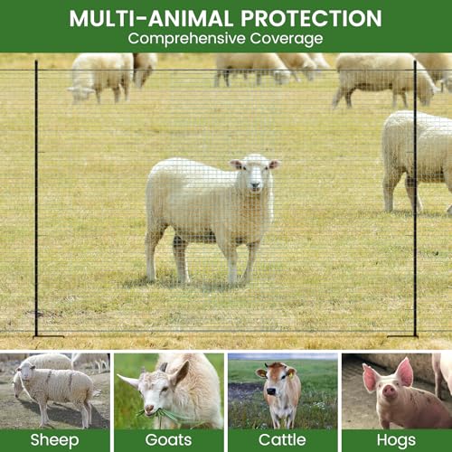 Non Electric Fence Netting, 40in x 100ft Movable Livestock Nets | Portable Chicken Mesh for Ducks, Goats, Sheep, Dog, Reusable Nylon Animal Barrier Fencing for Backyards, Farms Ranches - size: 40in x 100ft(Nylon)