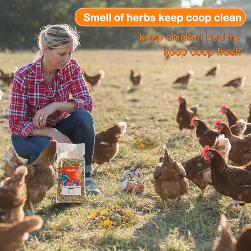 21 Oz Chicken Nesting Herbs Flowers Premixed Dried Poultry Herbs Natural Nesting Box Pads Roost House Lime Feed Grit Herbs Bedding Supplies for Chicken Duck Coop Feeder Freshness Egg Laying Coop Smell - size: 1.3 Pound