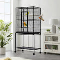 Garvee Large Bird Cage,62.6" H Big Bird Cage with Stand for Parakeets Parrots Conures Lovebird Cockatiel Black