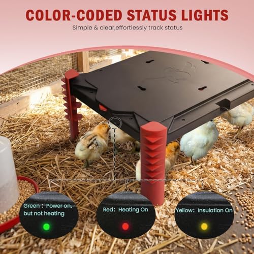 150W Chick Brooder Heater Plate, 16"x11" | 2-in-1 Brooder Plate for Chicks & Poultry & Coops, Adjustable Height, Smart Thermostat, Safe & Energy Saving - size: 16.0"L x 11.0"W x 3.0"H