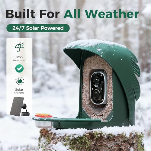 PerchMe® 2026 New AI Bird Feeder with Camera Solar Powered -2K HD Live View,Smart Bird House Camera Wireless Outdoor,DIY Add-ons,Pefect Birding Gift for Parents & Families