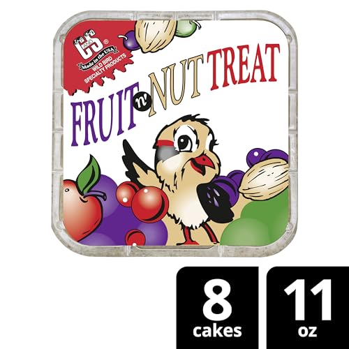 C&S Fruit n' Nut Suet Treat, Suet Cakes for Wild Birds, Pack of 8 | Suet cakes for woodpeckers, made with fruit n' nut, use in a suet feeder year-round - style: Fruit n' Nut, 8 Pack