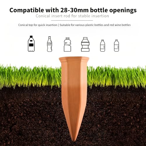 6 Pack Large Terracotta Plant Watering Spikes, Automatic Plant Waterer | Automatic Plant Waterer Outdoor&Indoor Use, Vacation Clay Watering Devices System, Slow Release Self Watering Planter Insert - color: Classic Triangles Set (Pack of 6)