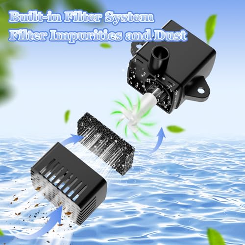 Yzert Solar Fountain with 2000mAh Battery & Innovative Indicator, 3.5W Glass Solar Water Fountain Pump Works in Cloudy Day with 7 Nozzles for Bird Baths, Gardens, Ponds, Pools, Outdoors (Black)