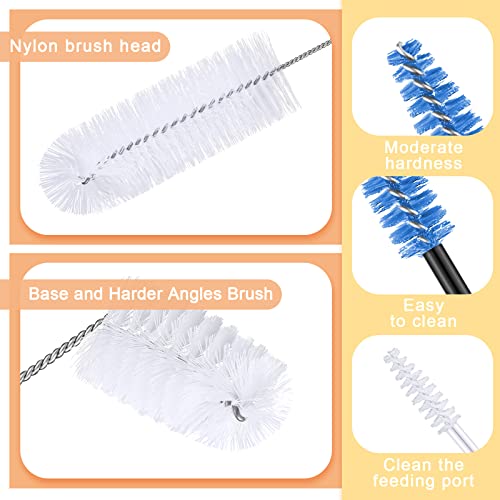 Hummingbird Feeder Cleaning Brush 19 Pieces 3 Size Mini Nylon Double Headed 2 in 1 Hummingbird Brush Hard to Reach Places Tiny Cleaning Kit(White) - color: White