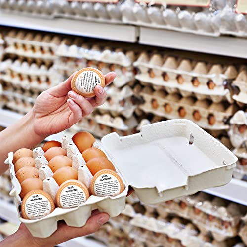Colarr 500 Pcs Farm Fresh Eggs Carton Labels Stickers 2 Inch Egg Care Self Adhesive Writable Handling Stickers Bulk Chicken Packaging Decal Sign for Chicken Quail Farmhouse Supermarket - style: Handling